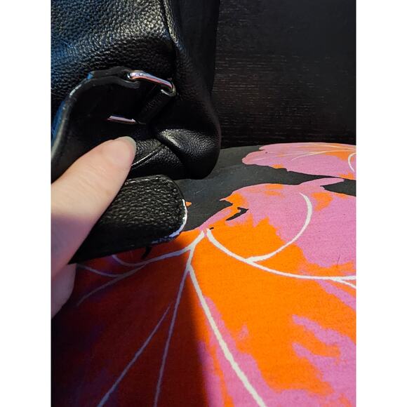 Betsey Johnson black faux leather mini backpack with heart stitching - Picture 13 of 13